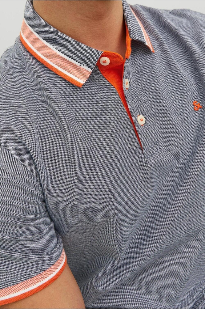 JJEPAULOS POLO SS NOOS 12136668 NAVY BLAZER/NEON